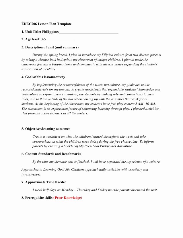 Integrated Lesson Plan Template Unique Gina Par Edec 295 Integrated thematic Unit Template