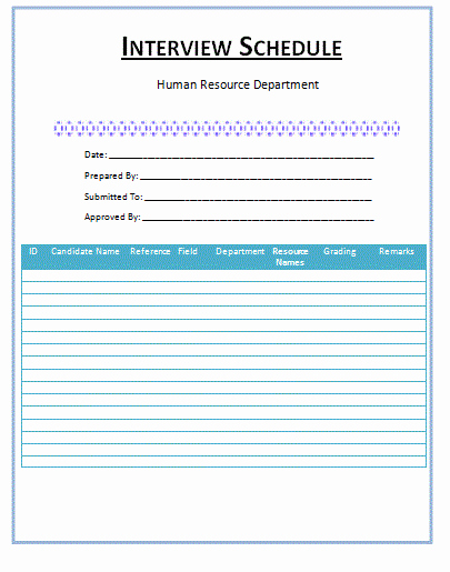 Interview Schedule Template Excel Best Of the Interview Schedule Template that is Designed by Us Has