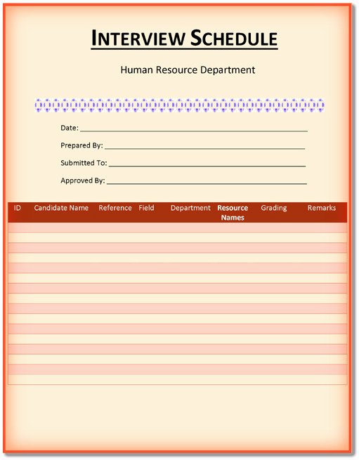 Interview Schedule Template Excel Fresh 5 Interview Schedule Templates – Download Word Pdf format