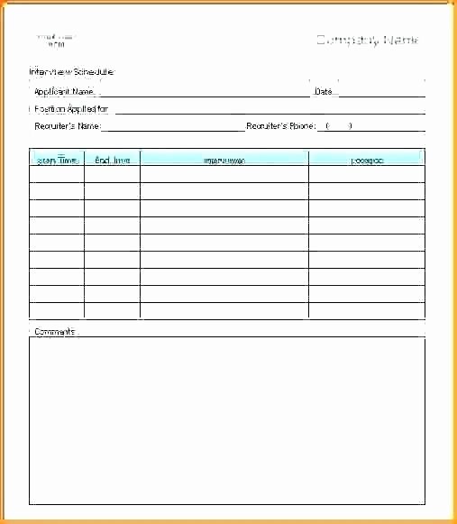 Interview Schedule Template Excel Lovely Interview Schedule Template