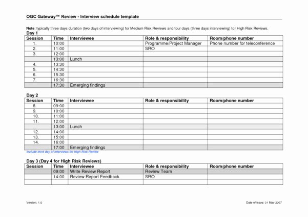 Interview Schedule Template Excel Luxury Interview Spreadsheet Template Printable Spreadshee
