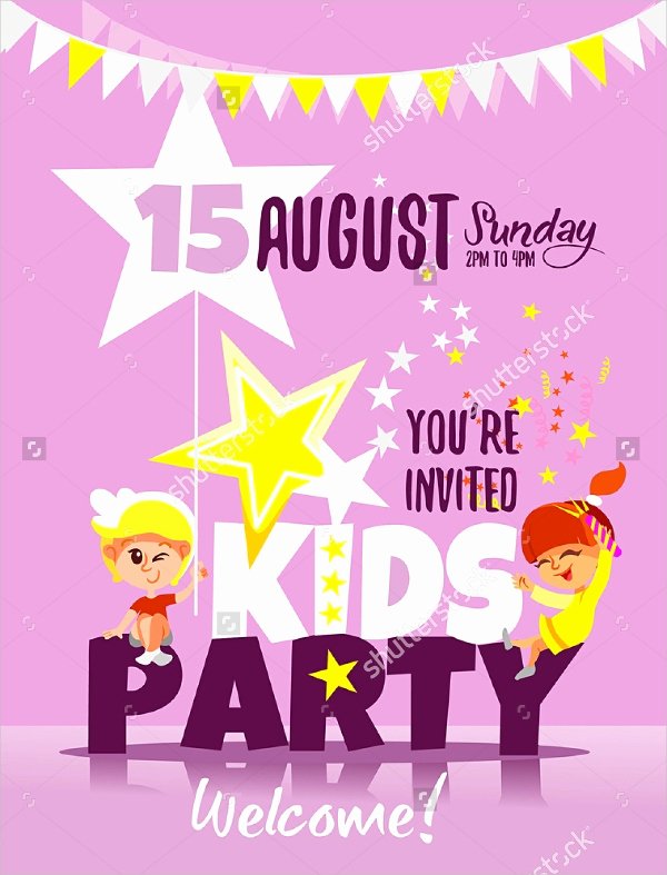 Kids Party Invitation Template Awesome 19 Kids Party Invitation Designs &amp; Templates Psd Ai