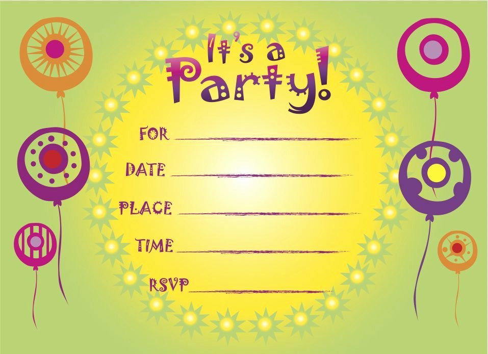 Kids Party Invitation Template New Printable Birthday Invitations for Adults