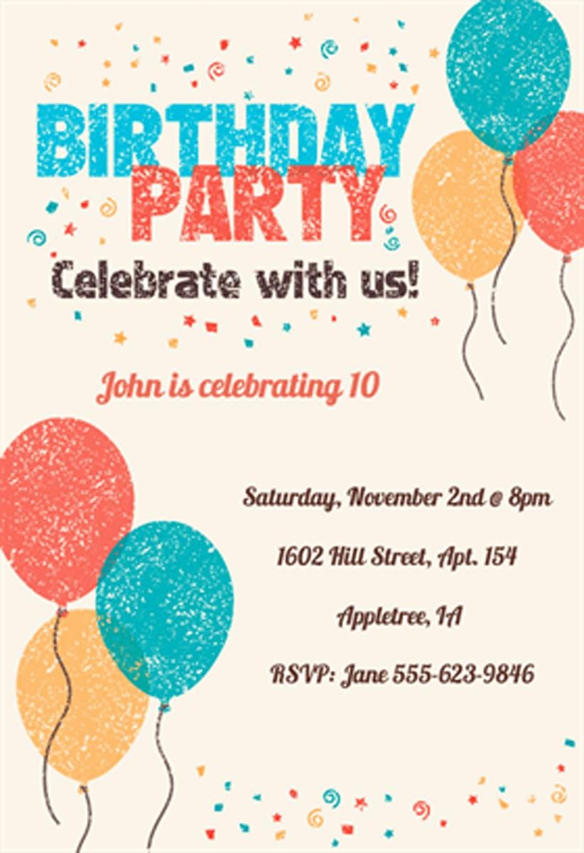 Kids Party Invitation Template Unique 18 Birthday Invitations for Kids – Free Sample Templates