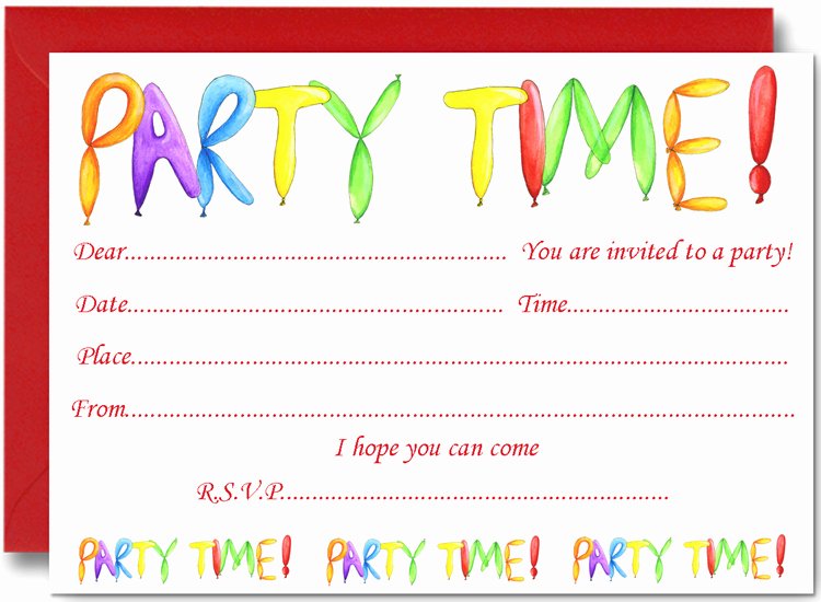 Kids Party Invitation Template Unique Free Birthday Party Invites for Kids – Free Printable