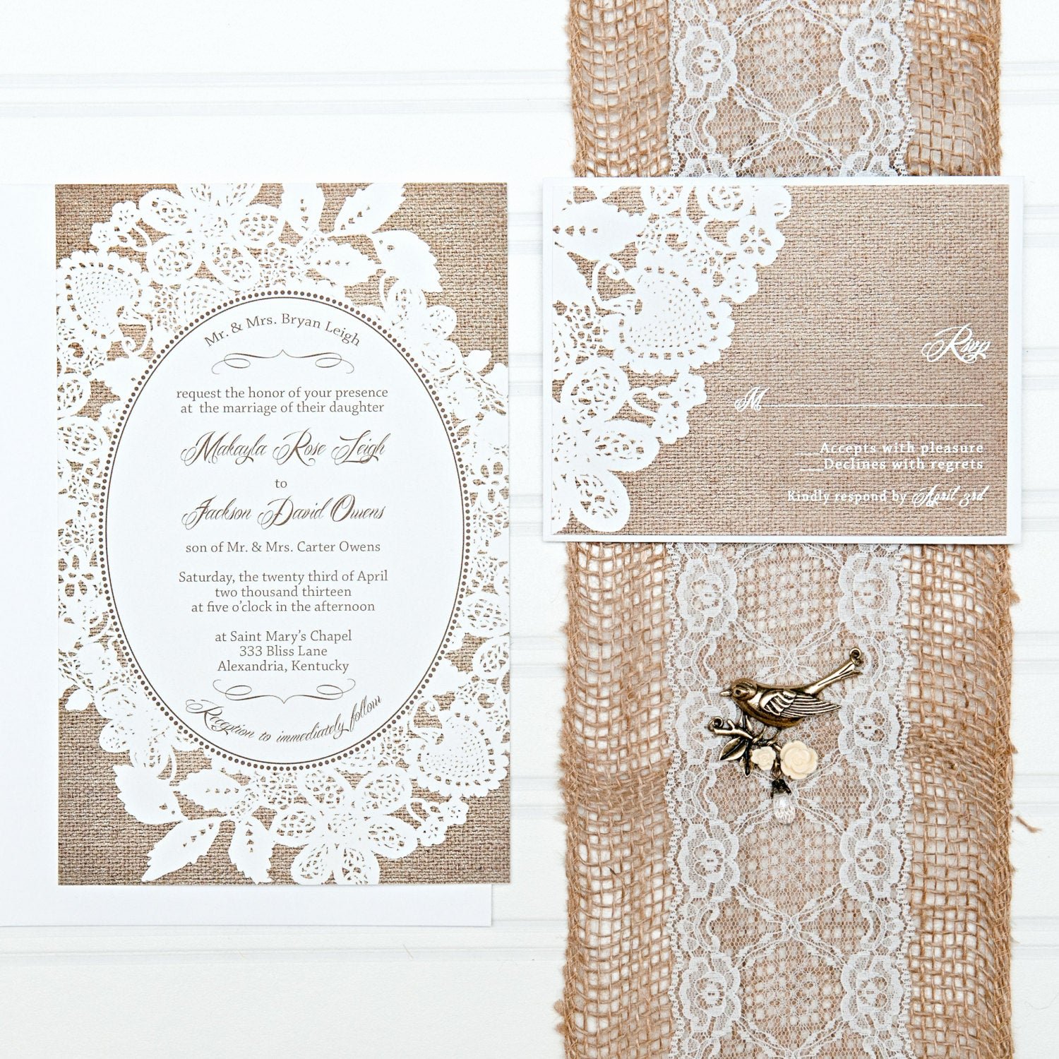 Lace Wedding Invitation Template Inspirational Burlap and Lace Wedding Invitation Suite Custom Invites