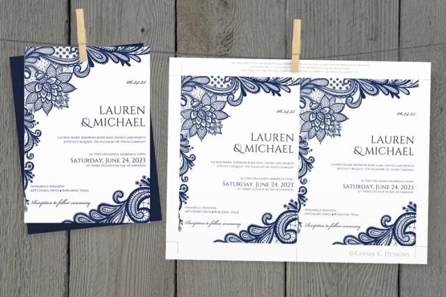 Lace Wedding Invitation Template Inspirational Diy Wedding Invitation Template Download Instantly