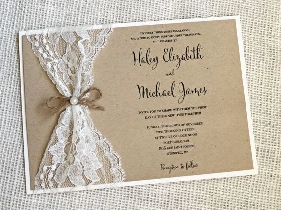 Lace Wedding Invitation Template Inspirational Rustic Wedding Invitation Lace Wedding Invitation