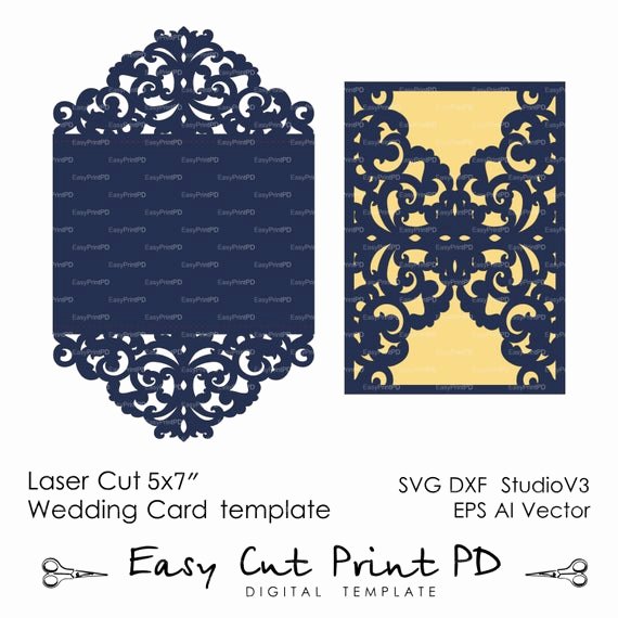 Lace Wedding Invitation Template Luxury Wedding Invitation Pattern Card Template Lace Folds Studio