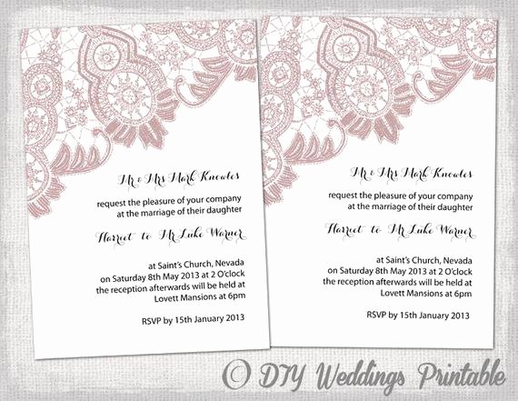 Lace Wedding Invitation Template Luxury Wedding Invitation Template Antique Lace by