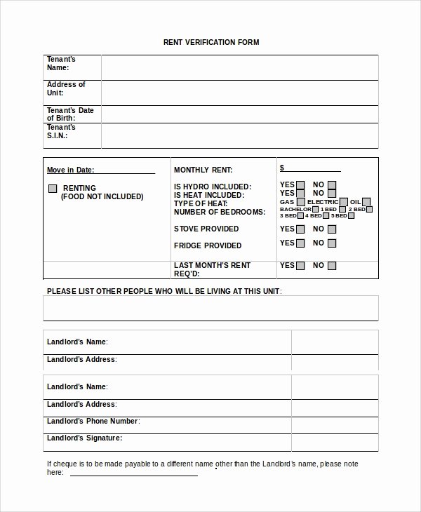 Landlord Verification form Template Awesome Sample Rental Verification form 10 Examples In Pdf Word