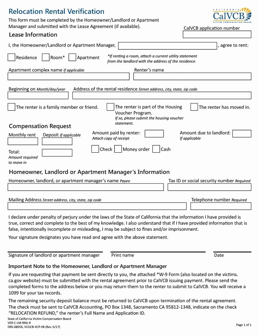 Landlord Verification form Template Beautiful 29 Rental Verification forms for Landlord or Tenant
