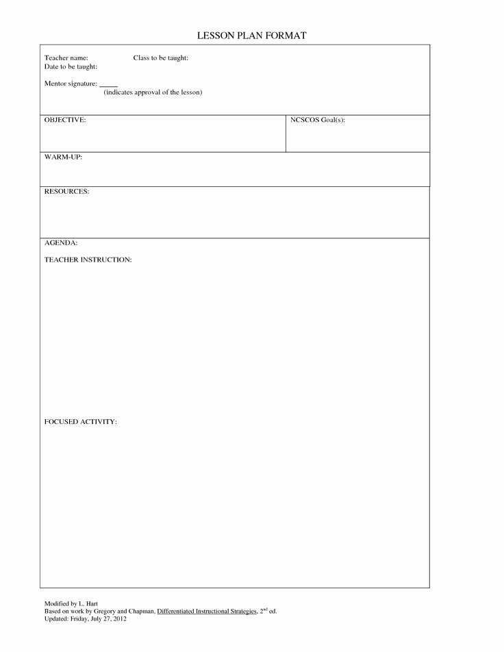 Lesson Plan Template College Awesome Blank Lesson Plans for Teachers