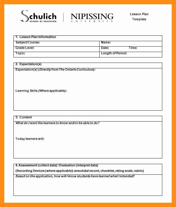 Lesson Plan Template College Luxury 9 10 College Course Planning Template