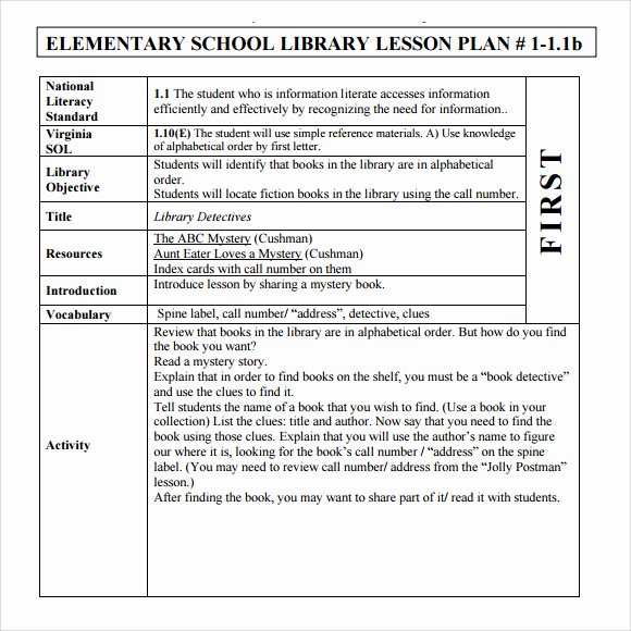 Lesson Plan Template College New Sample Elementary Lesson Plan Template 8 Free Documents