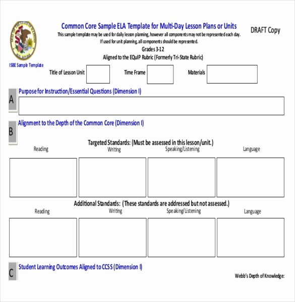 Lesson Plan Template Common Core Awesome Mon Core Sheet Templates – 6 Free Pdf Documents