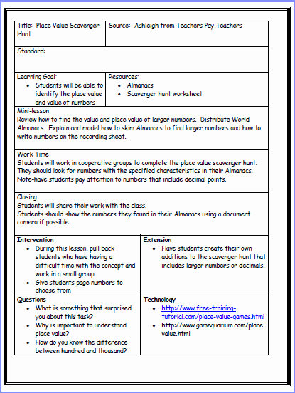 Lesson Plan Template Common Core Lovely Free Mon Core Lesson Plan Template