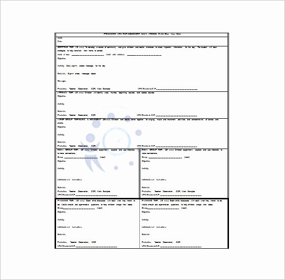 Lesson Plan Template Daily Lovely 20 Preschool Lesson Plan Templates Doc Pdf Excel