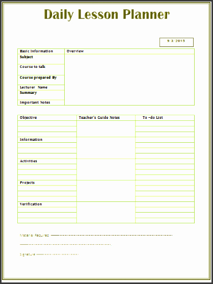 Lesson Plan Template Daily Lovely 7 Daily Lesson Planner In Excel Sampletemplatess