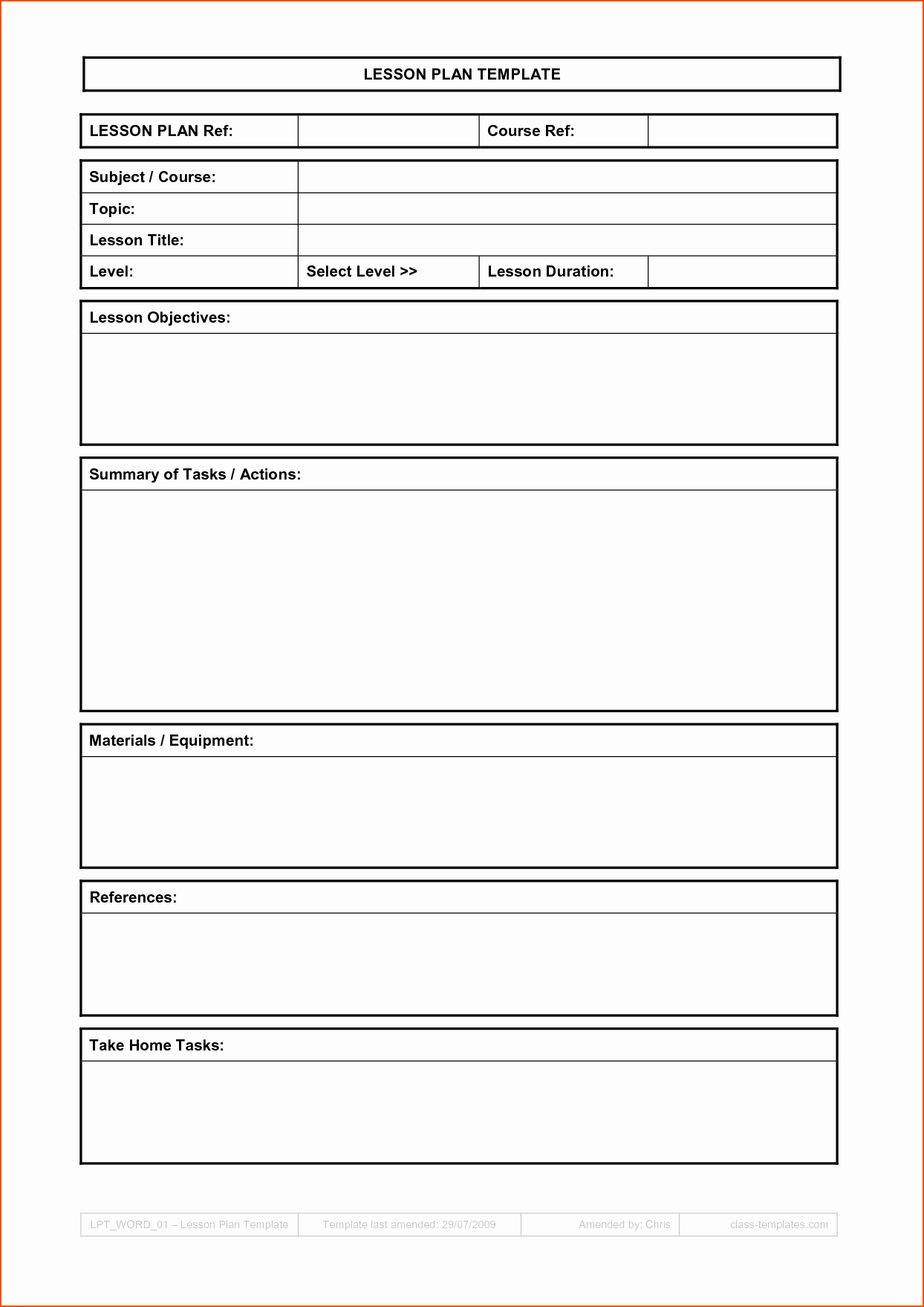 Lesson Plan Template Free Printable Awesome 5 Basic Lesson Plan Template Bookletemplate