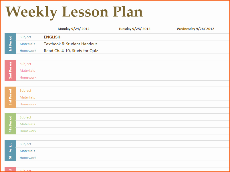 8 free printable lesson plan template