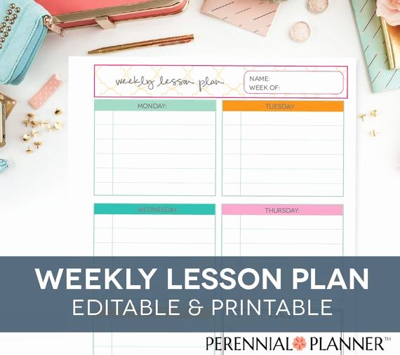 Lesson Plan Template Free Printable Lovely Teacher S Lesson Plan Printable Editable Homeschool