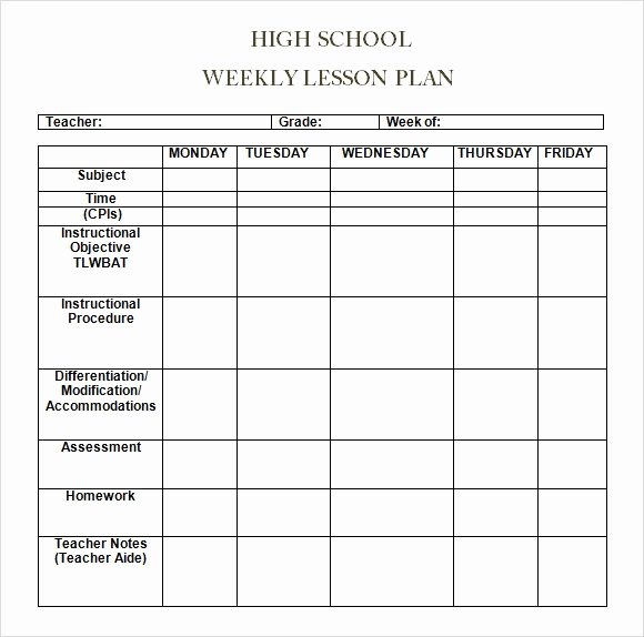 Lesson Plan Template Free Printable Unique Free 7 Sample Weekly Lesson Plans In Google Docs