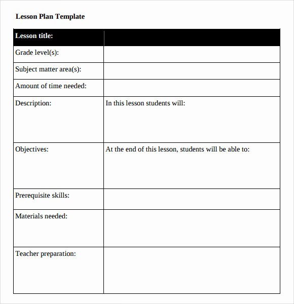 Lesson Plan Template Nyc Inspirational Sample Middle School Lesson Plan Template 7 Free