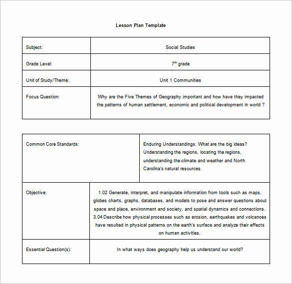 Lesson Plan Template Nyc Lovely Mon Core Lesson Plan Template