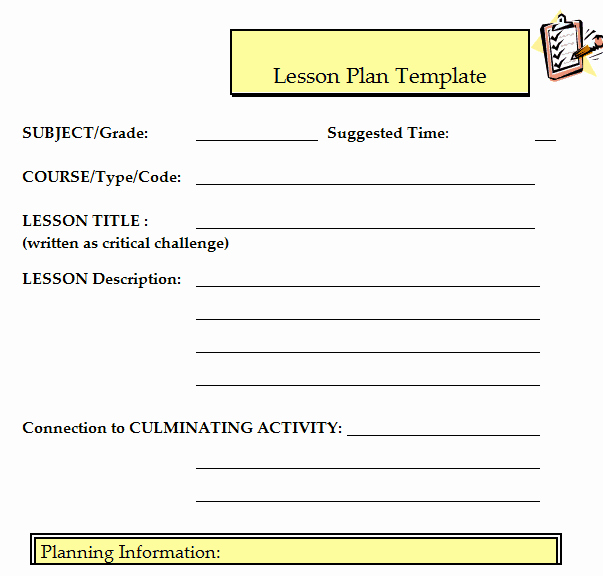 Lesson Plan Template Word Doc Beautiful 41 Free Lesson Plan Templates In Word Excel Pdf