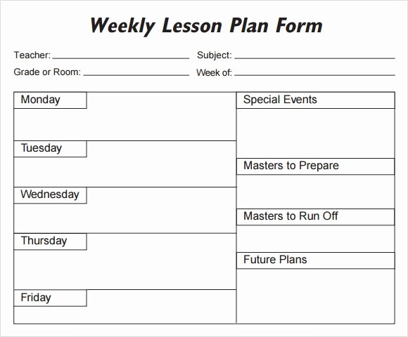 Lesson Plan Template Word Doc Elegant Weekly Lesson Plan 8 Free Download for Word Excel Pdf