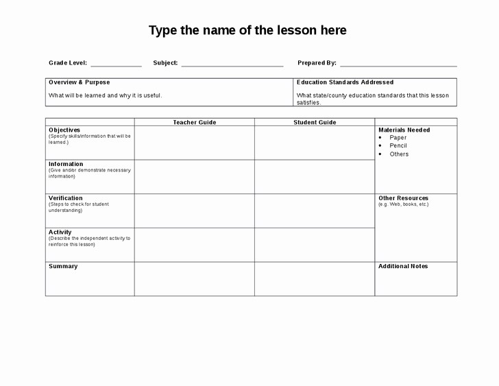 Lesson Plan Template Word Doc Lovely Lesson Plan Template Word