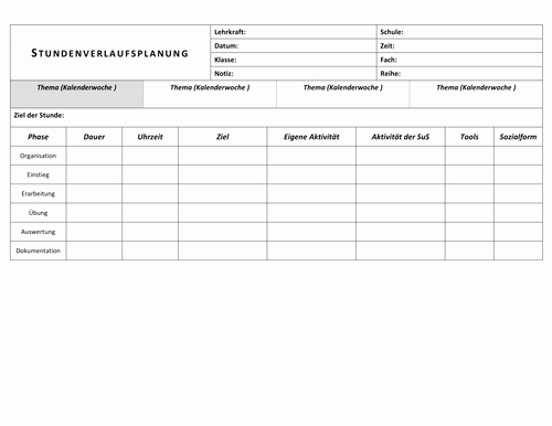 Lesson Plans Blank Template Awesome Blank Lesson Plan Template In German by Dominikdresel