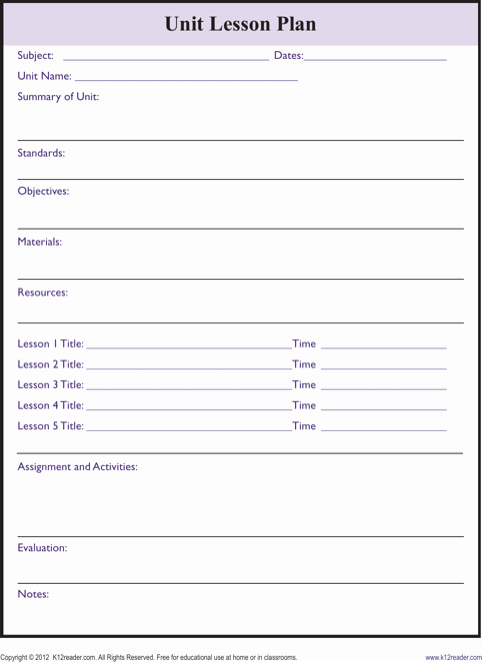 Lesson Plans Blank Template Elegant Download Printable Lesson Plan Templates for Free