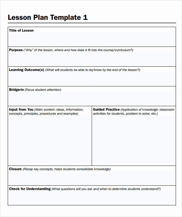 Lesson Plans Blank Template Fresh 14 Sample Printable Lesson Plans Pdf Word Apple Pages