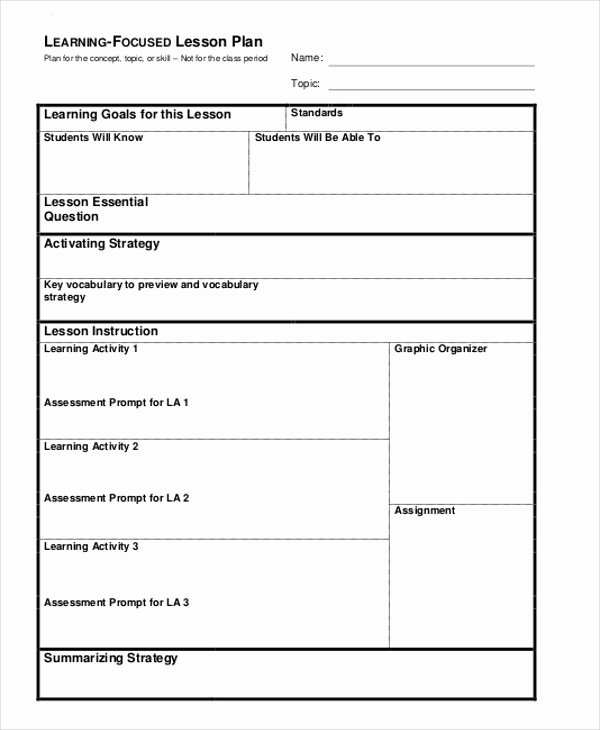 Lesson Plans Blank Template Inspirational 47 Lesson Plan Samples