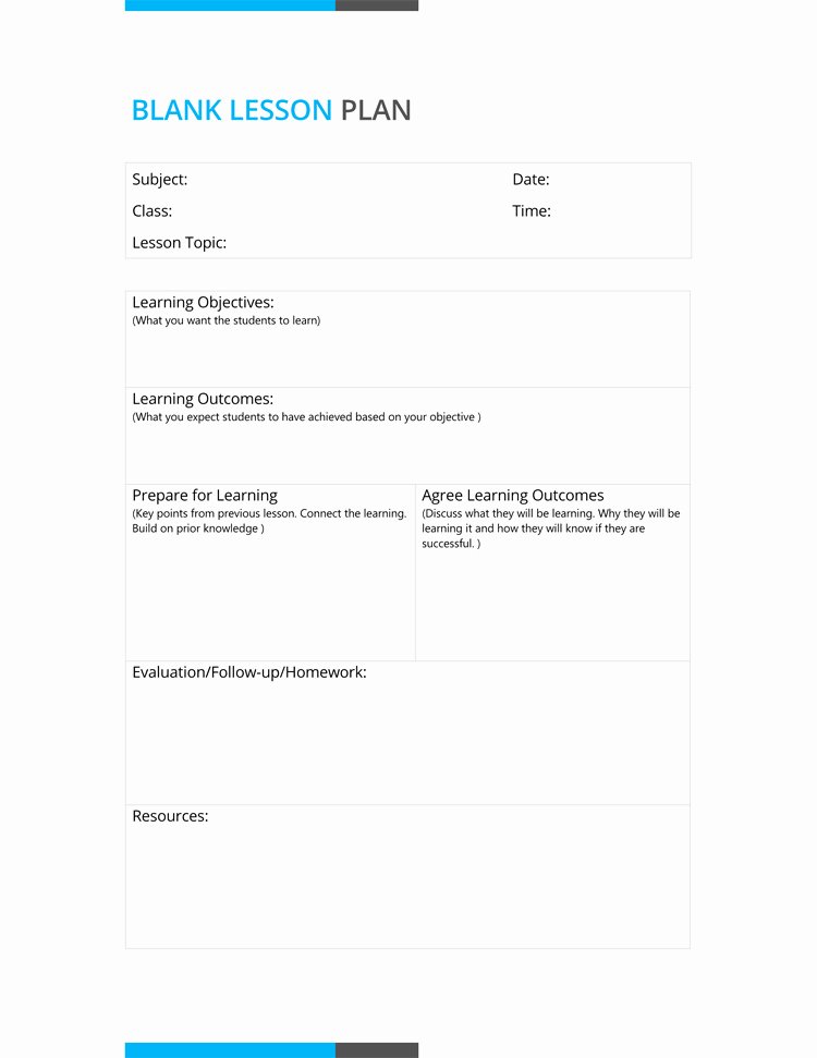 Lesson Plans Blank Template Lovely 14 Free Daily Lesson Plan Templates for Teachers