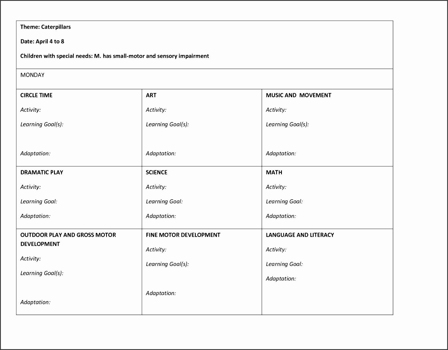 Lesson Plans Blank Template New 8 Daily Lesson Plan Template Elementary Sampletemplatess