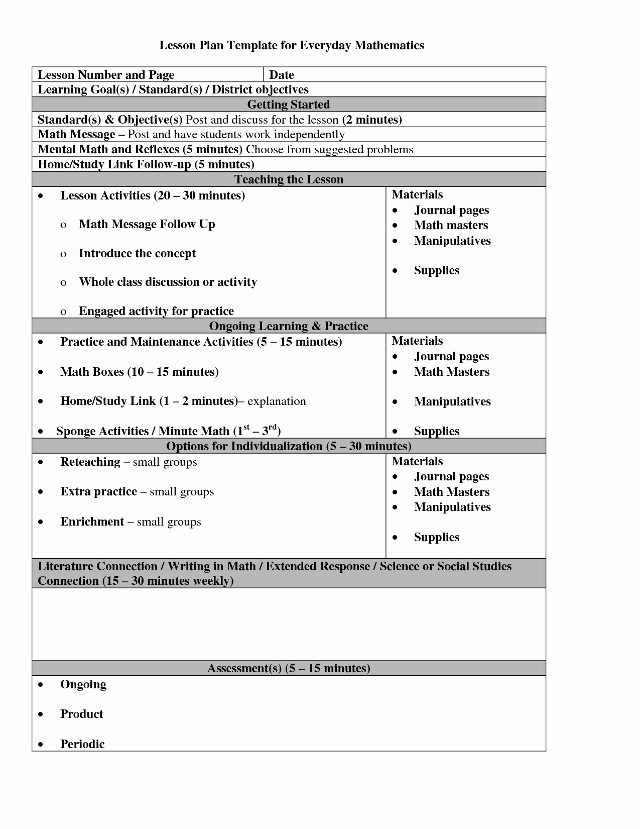 Lesson Plans Template Elementary Awesome Writing Lesson Plan Template Elementary