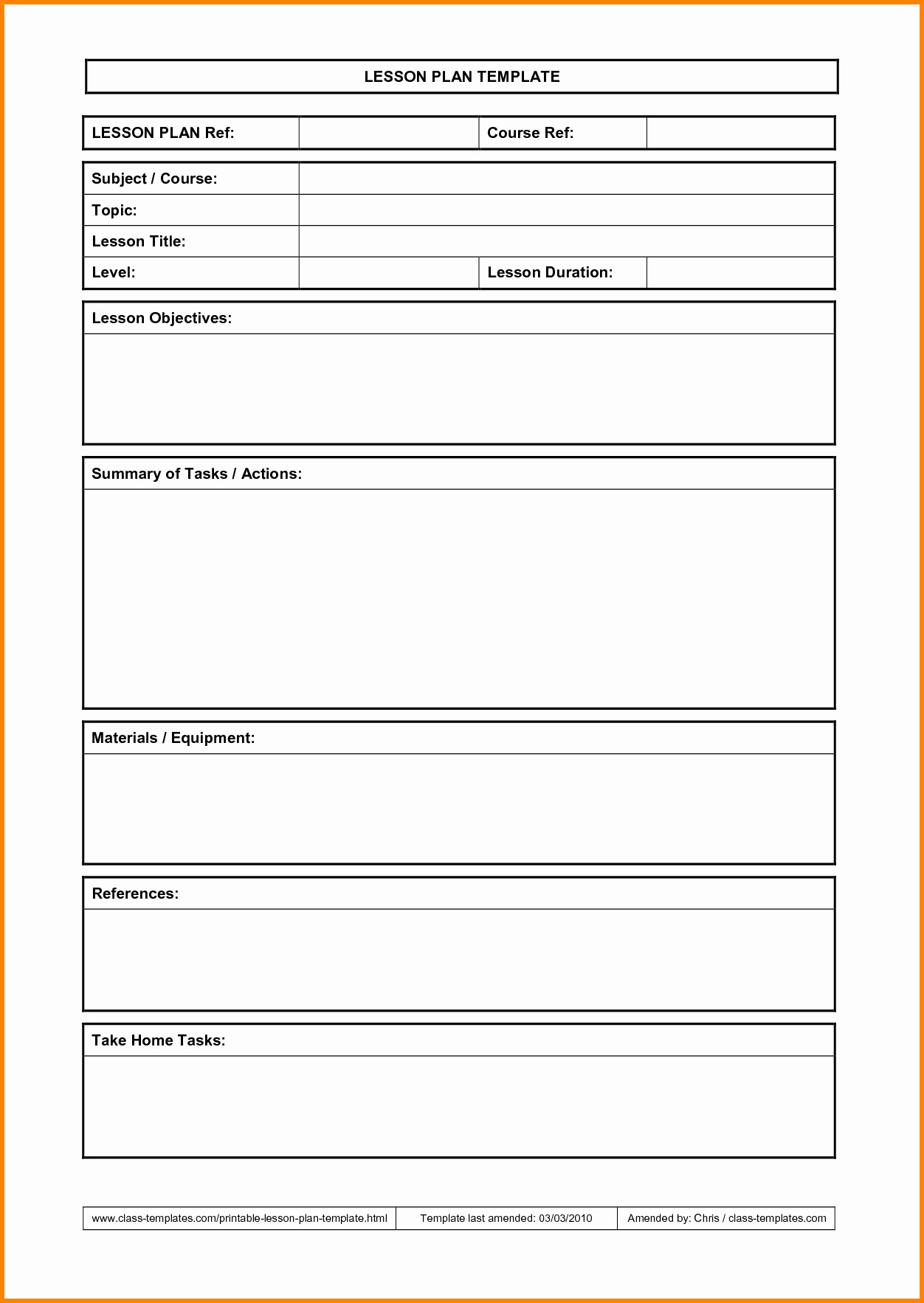 Lesson Plans Template Elementary Best Of 11 Elementary Lesson Plan Template