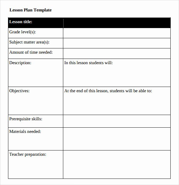 Lesson Plans Template Free Awesome Sample Middle School Lesson Plan Template 7 Free