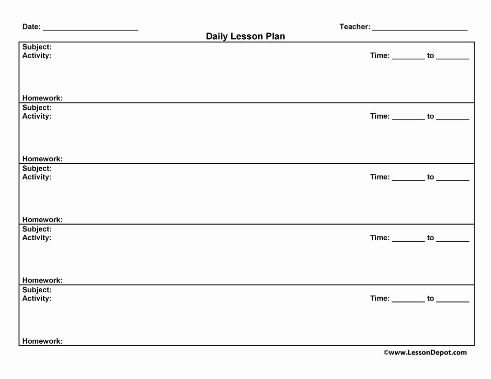 Lesson Plans Template Free Best Of Lesson Plans