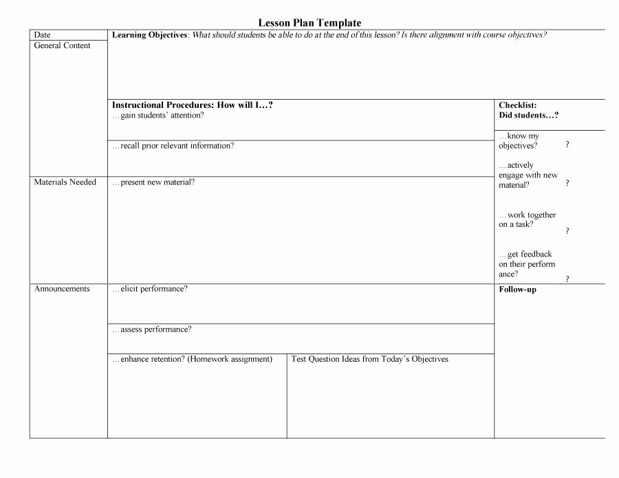 Lesson Plans Template Free Fresh 44 Free Lesson Plan Templates [ Mon Core Preschool