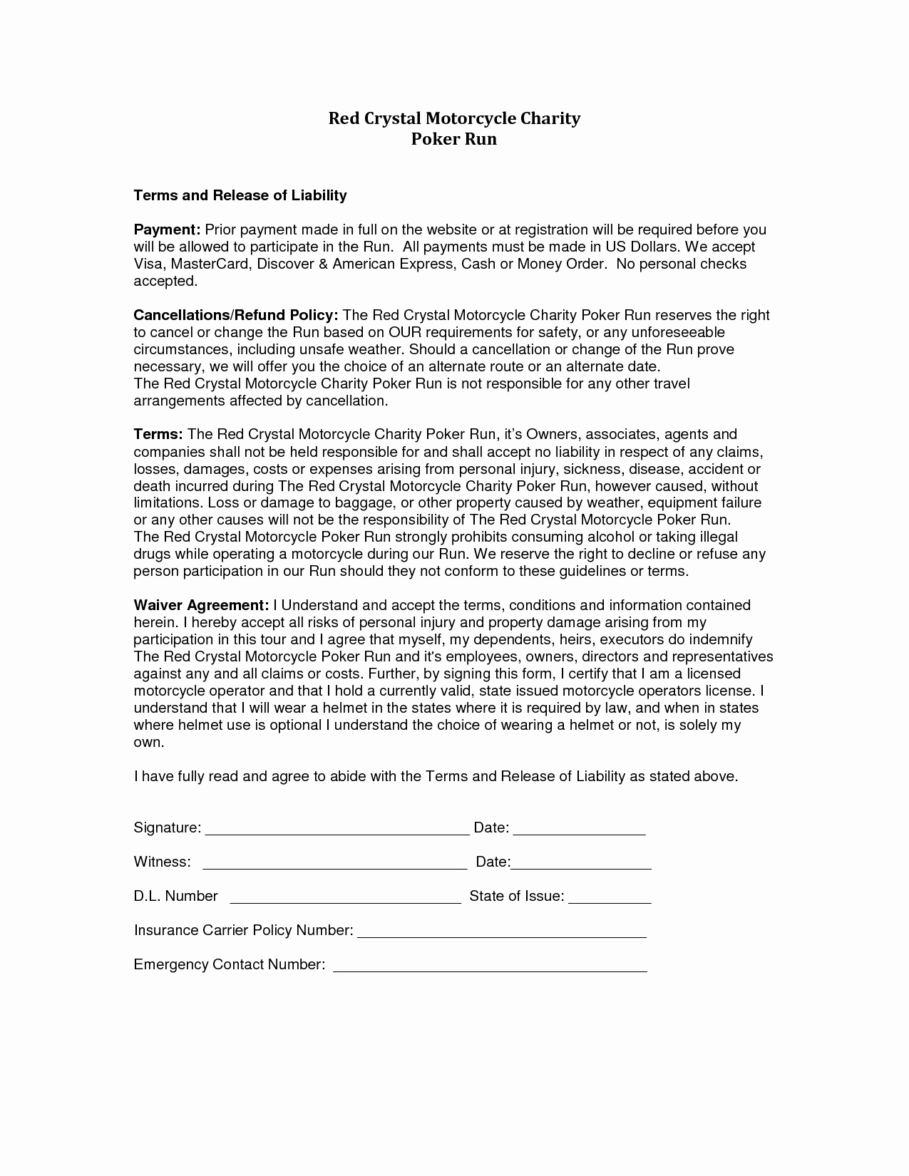 Liability form Template Free Awesome Release Liability Sample Free Printable Documents