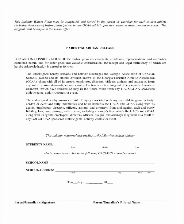 Liability form Template Free Beautiful Sample Liability Waiver form 10 Examples In Word Pdf