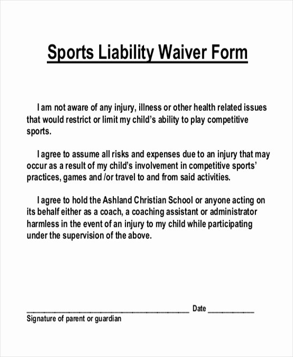 Liability form Template Free Elegant Free 11 Sample Liability Waiver forms