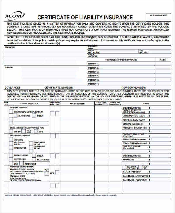 Liability form Template Free Inspirational Sample General Liability Release form 7 Examples In