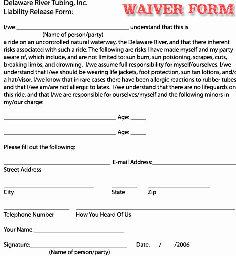 Liability form Template Free Lovely Free Printable Liability Waiver forms form Generic