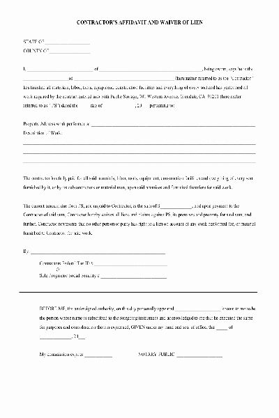 Lien Waiver form Template Best Of Lien Waiver Pdf form Free Other