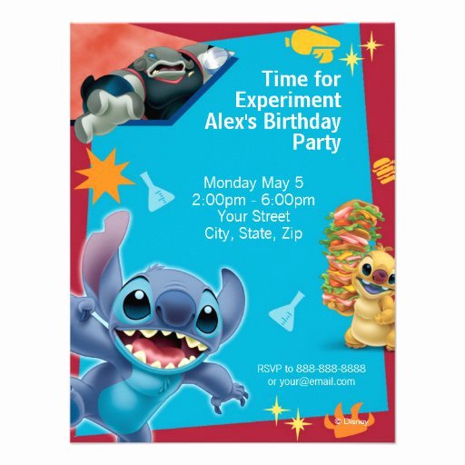 Lilo and Stitch Invitation Template Awesome Lilo &amp; Stitch Birthday Invitation 4 25&quot; X 5 5&quot; Invitation